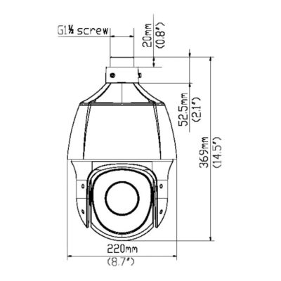 rozměry kamery PTZ-6322_DUPC